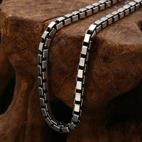 3.5mm Men's Sterling Silver Box Chain 20”-30”