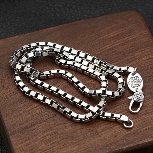 3.5mm Men's Sterling Silver Box Chain 20”-30”