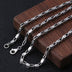 Men's Sterling Silver Box Link Chain 20”-26”
