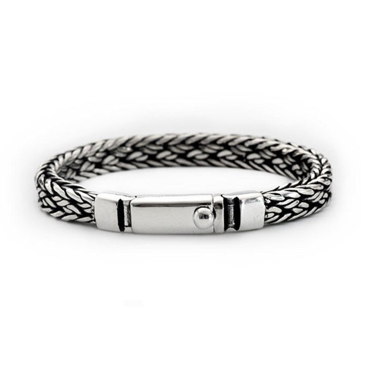 Men's Sterling Silver Braided Chain Bracelet