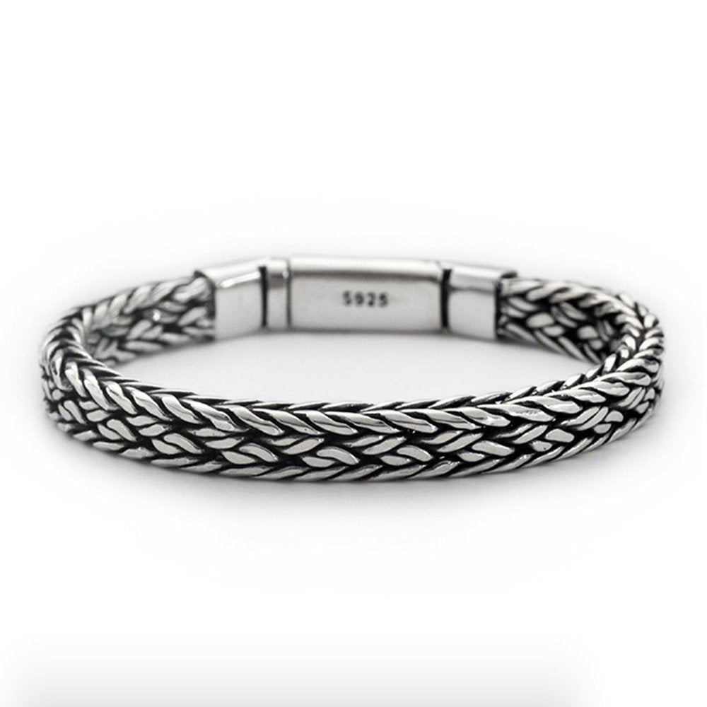 Men's Sterling Silver Braided Chain Bracelet