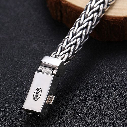 Men's Sterling Silver Braided Chain Bracelet