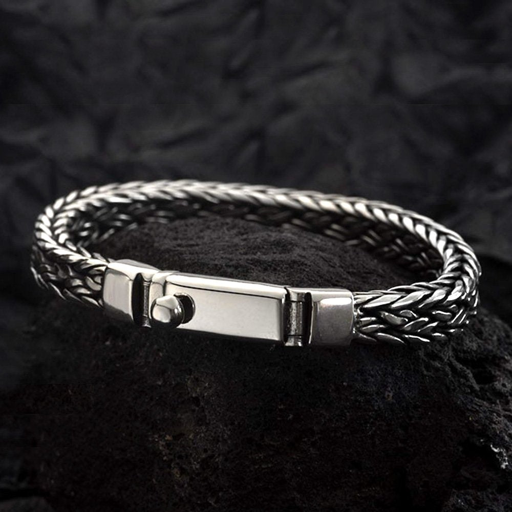 Men's Sterling Silver Braided Chain Bracelet