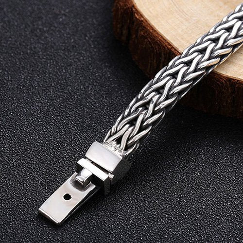 Men's Sterling Silver Braided Chain Bracelet