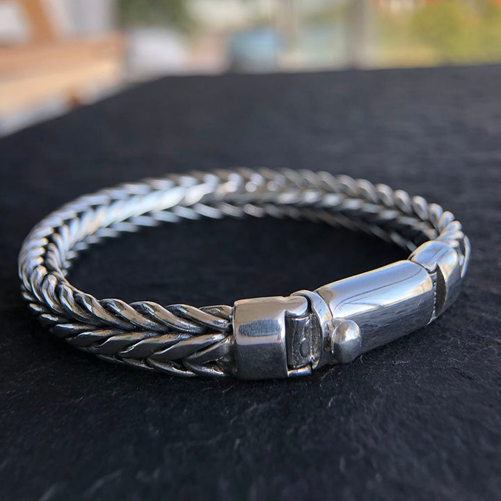 Men's Sterling Silver Braided Chain Bracelet