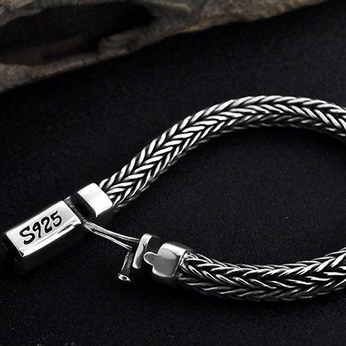 Men's Sterling Silver Braided Chunky Chain Bracelet