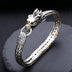 Men's Sterling Silver Braided Dragon Chain Bracelet