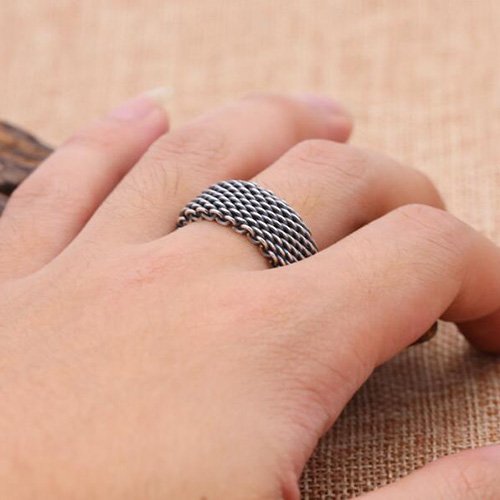 Men's Sterling Silver Braided Ring