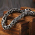 Men's Sterling Silver Braided Rope Chain Bracelet