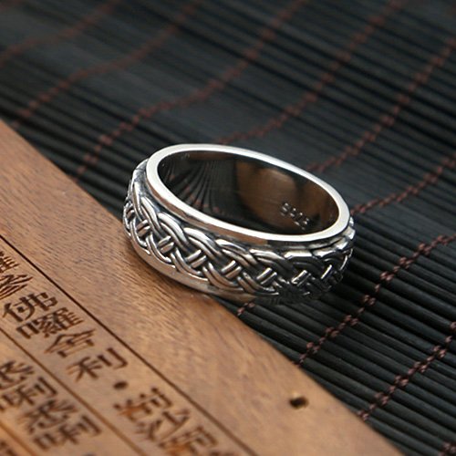 Men's Sterling Silver Braided Spinner Ring