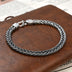 Men's Sterling Silver Braided Wheat Chain Bracelet