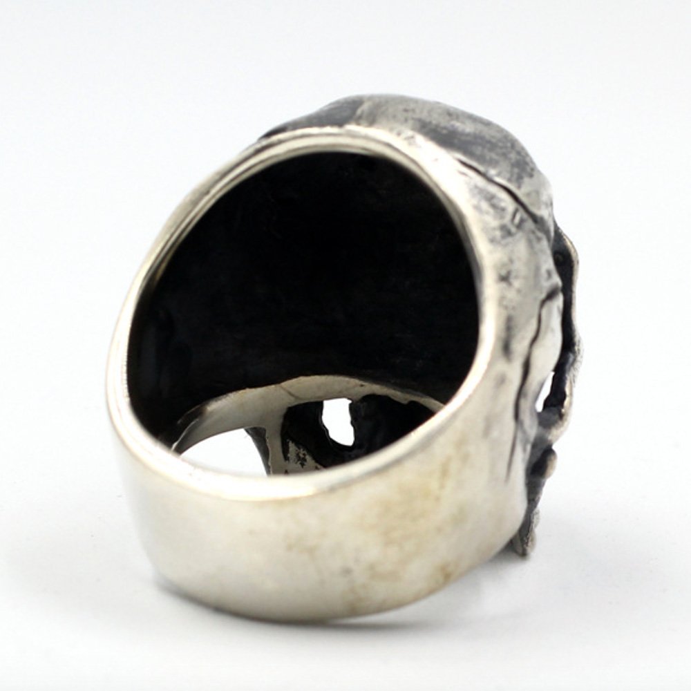 Men's Sterling Silver Buck Teeth Skull Ring