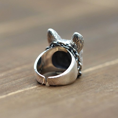 Men's Sterling Silver Bulldog Ring