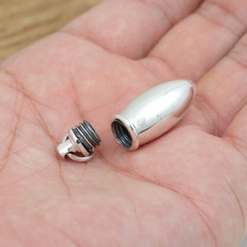 Men's Sterling Silver Bullet Bottle Necklace