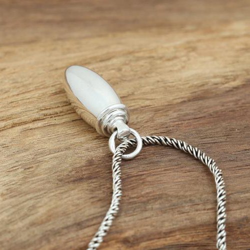 Men's Sterling Silver Bullet Bottle Necklace