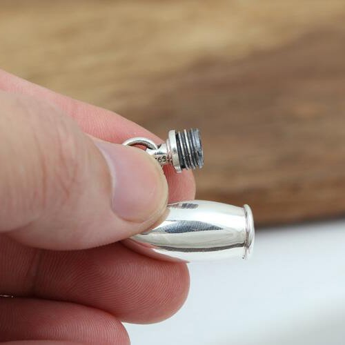 Men's Sterling Silver Bullet Bottle Necklace