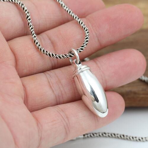 Men's Sterling Silver Bullet Bottle Necklace