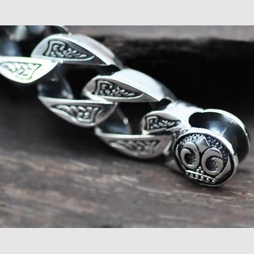 Men's Sterling Silver Chunky Engine Bracelet