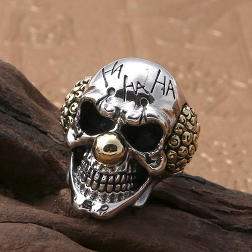 925 silver jester jocker clown undead skull ring, unique skull ring for men, clown Skull Ring, Clown Skull Ring, face store Skull Ring gift ring,