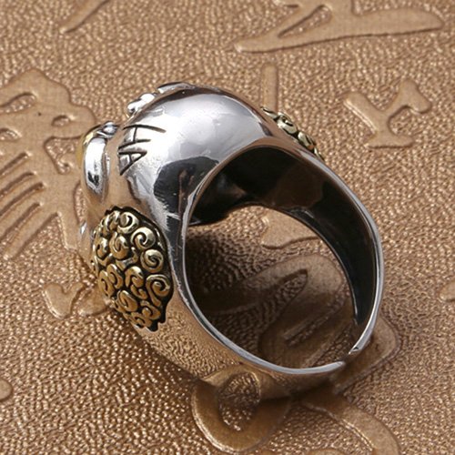 Men's Sterling Silver Clown Skull Ring