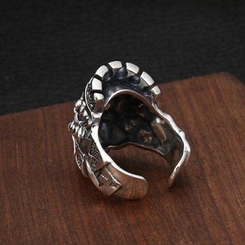 Men's Sterling Silver Clown Skull Ring