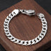 Men's Sterling Silver Cobra Skulls Curb Chain Bracelet