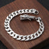 Men's Sterling Silver Cobra Skulls Curb Chain Bracelet