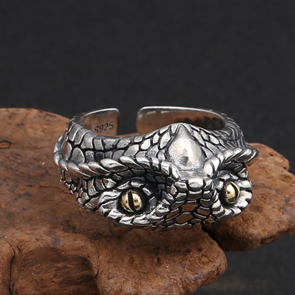 Men's Sterling Silver Cobra Wrap Ring