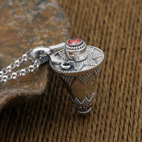 Men's Sterling Silver Cone Gawu Box Necklace