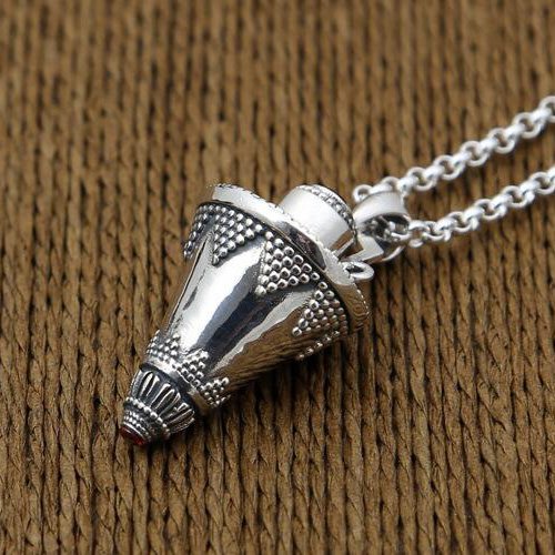 Men's Sterling Silver Cone Gawu Box Necklace