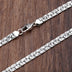 Men's Sterling Silver Craters Pattern Flat Chain