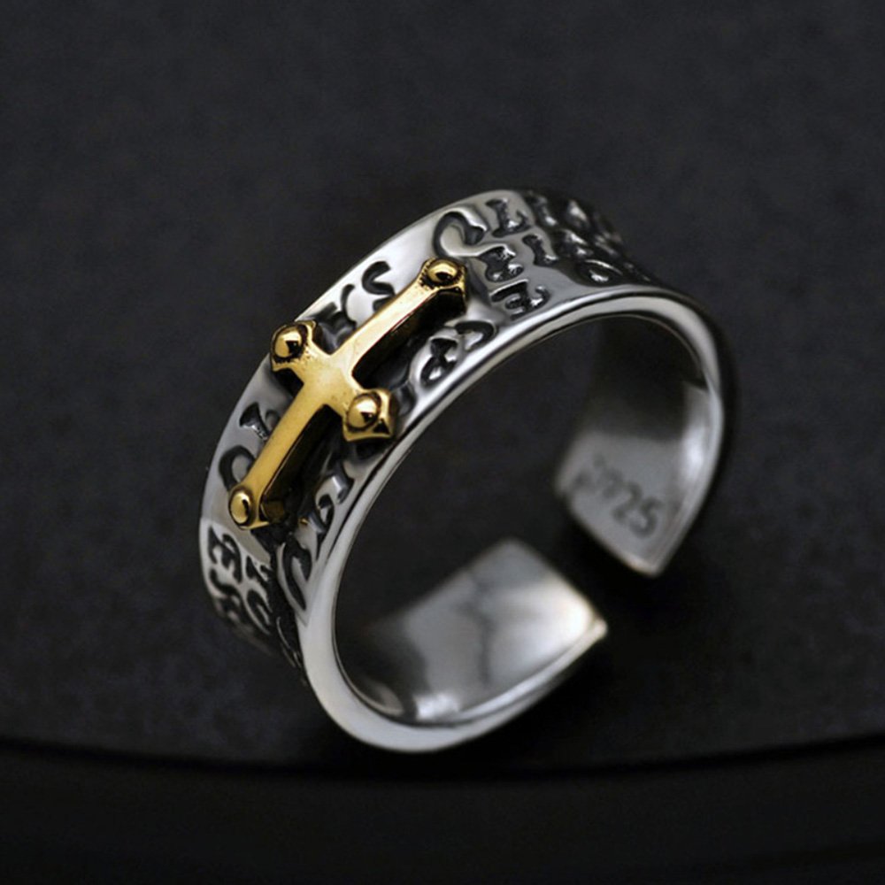 Men's Sterling Silver Cross Wrap Ring