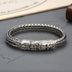 Men's Sterling Silver Crowned Skull Clasp Braided Bracelet