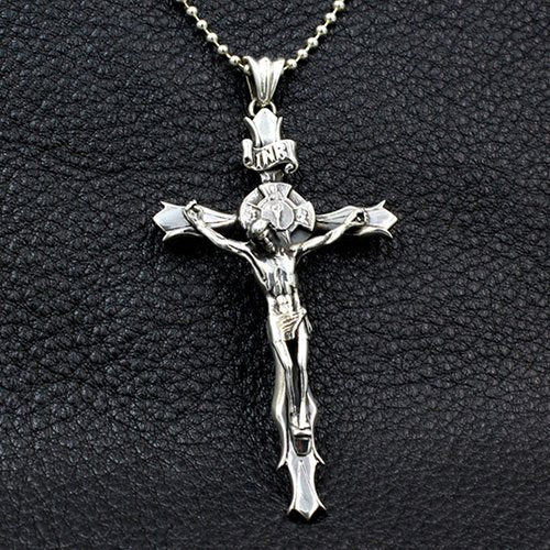 Men's Sterling Silver Crucifix Necklace