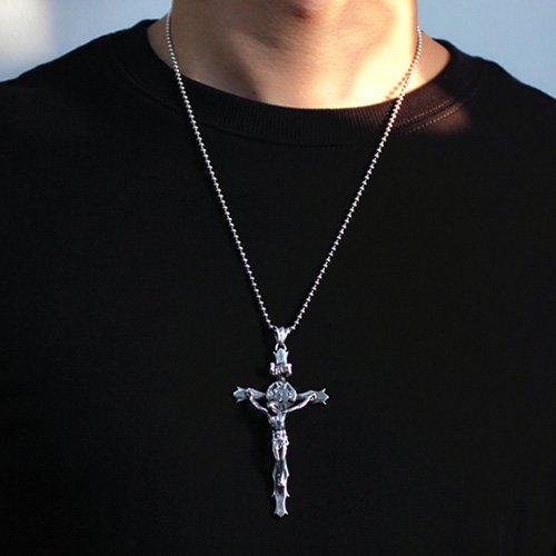 Men's Sterling Silver Crucifix Necklace