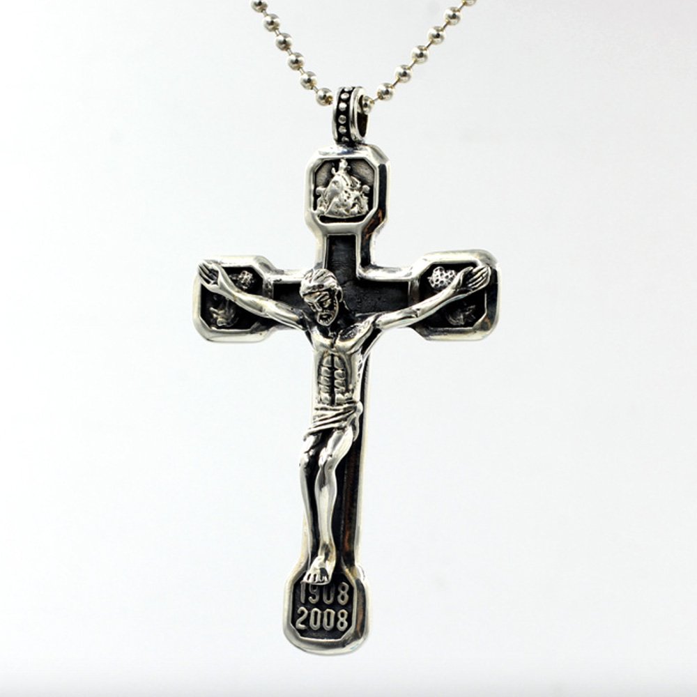 Men's Sterling Silver Crucifix Pendant Necklace