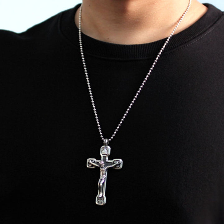 Men's Sterling Silver Crucifix Pendant Necklace