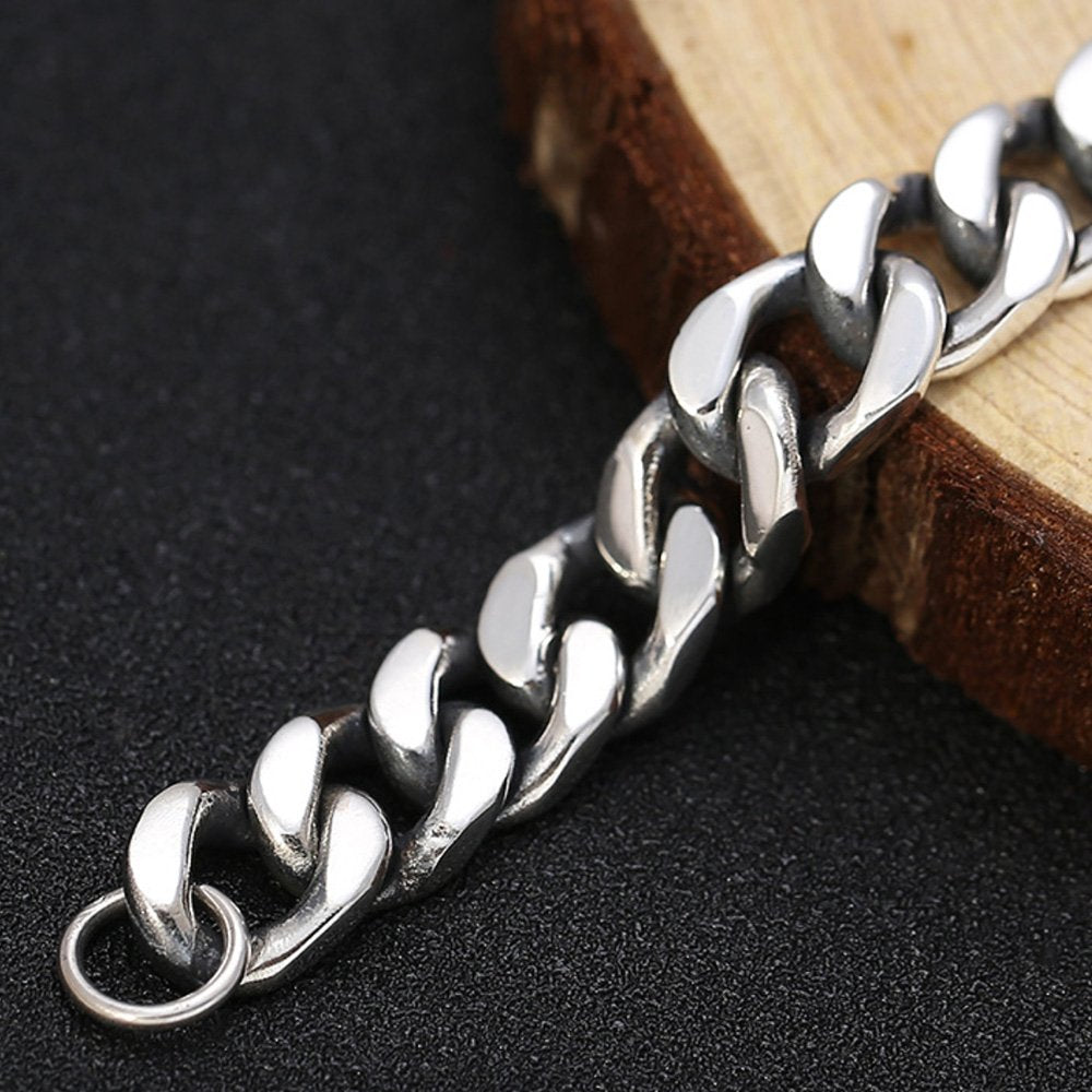 Men's Sterling Silver Cuban Chain Bracelet