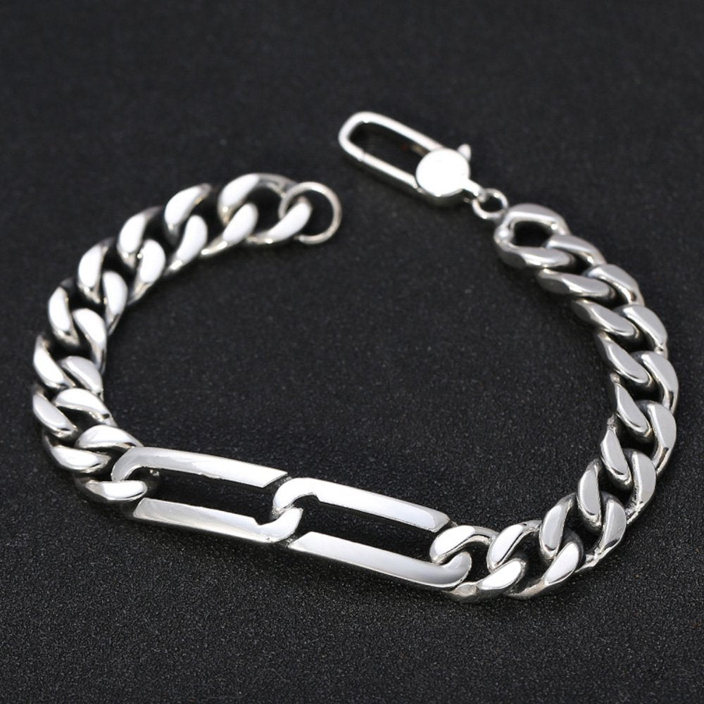 Men's Sterling Silver Cuban Chain Bracelet