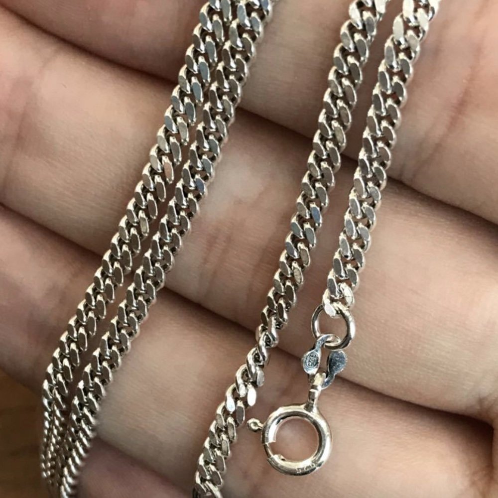 3 mm Men's Sterling Silver Curb Chain 18“-20"