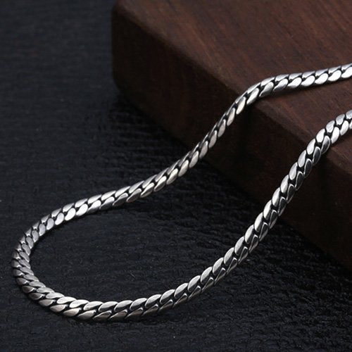 3mm Men's Sterling Silver Curb Chain 20”-28”