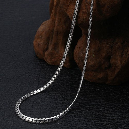 3mm Men's Sterling Silver Curb Chain 20”-28”