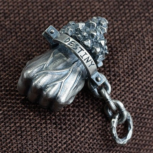 Men's Sterling Silver Destiny Fist Necklace