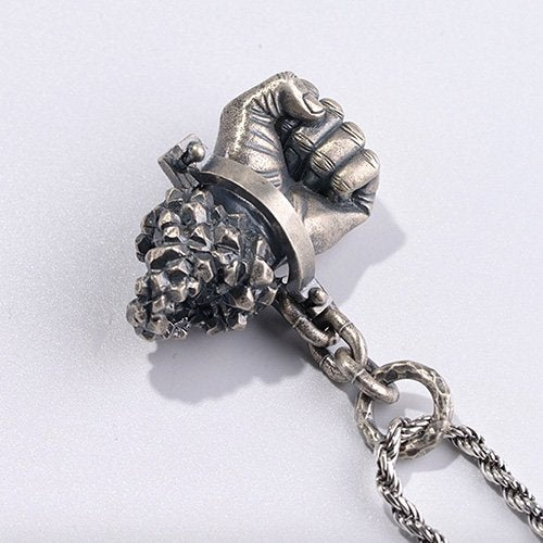 Men's Sterling Silver Destiny Fist Necklace