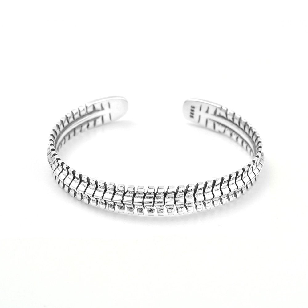 Men's Sterling Silver Dragon Bone Cuff Bracelet