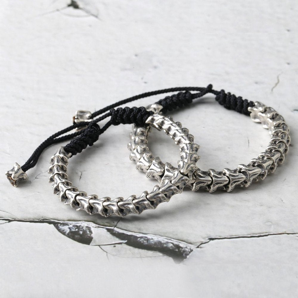 Men's Sterling Silver Dragon Bones Braided Bracelet