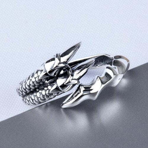 Men's Sterling Silver Dragon Claw Wrap Ring