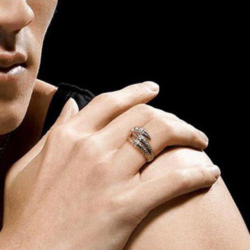 Men's Sterling Silver Dragon Claw Wrap Ring