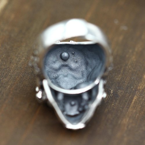 Men's Sterling Silver Dragon Skull Ring