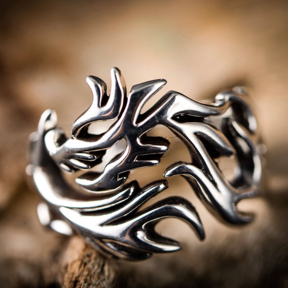 Men's Sterling Silver Dragon Wrap Ring